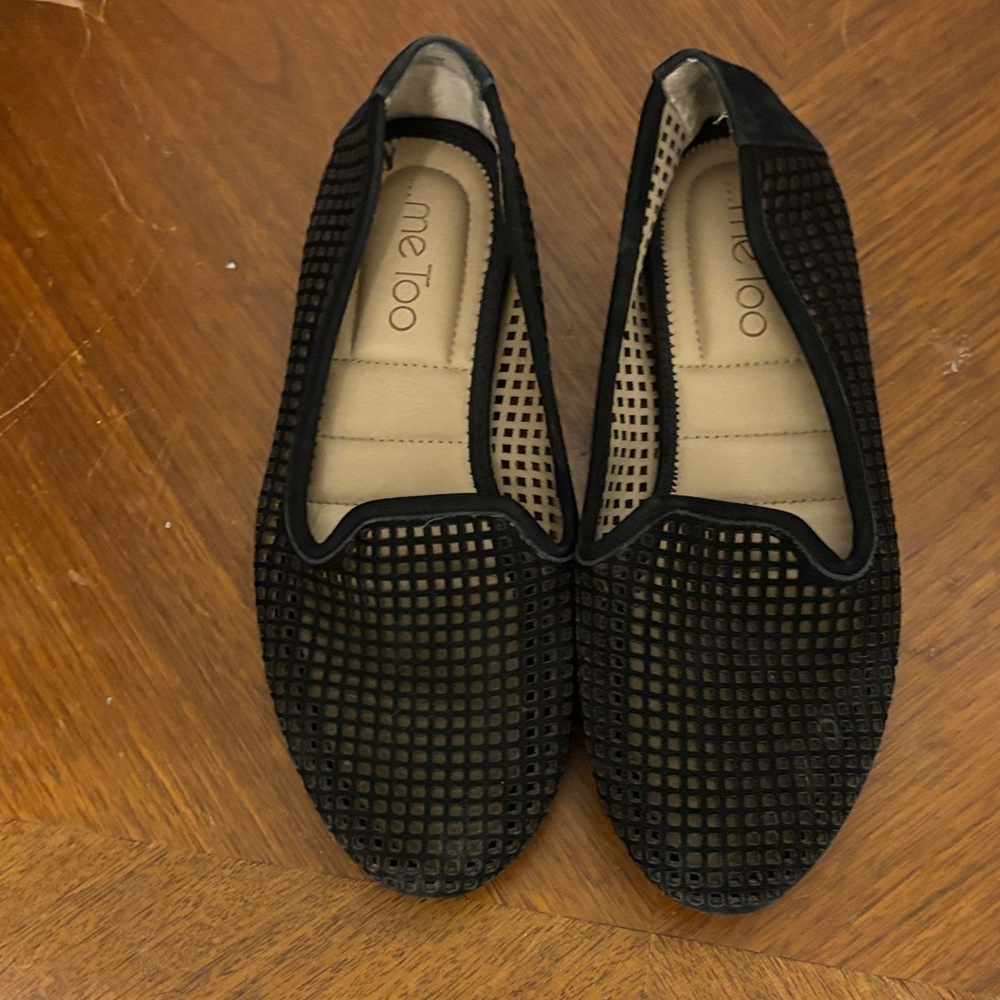 Me Too Black Mesh Women's Loafers